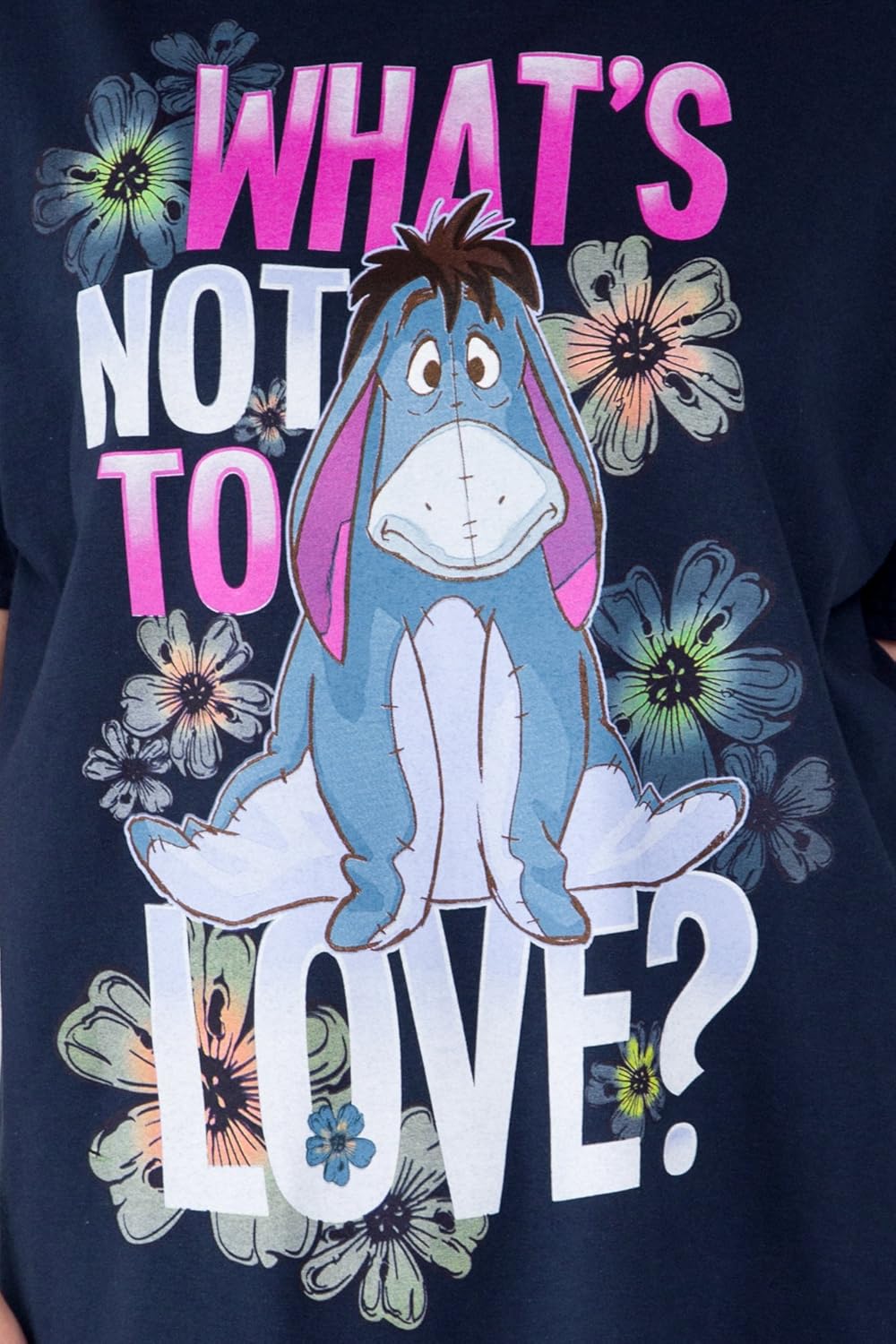 Disney Women's Plus Size T-Shirt Eeyore What's Not to Love Print Navy Blue: Clothing