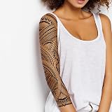 Tatodays Full Arm Temporary Tattoo Tribal Polynesian Hawaiian Aztec Mens Womens view 4