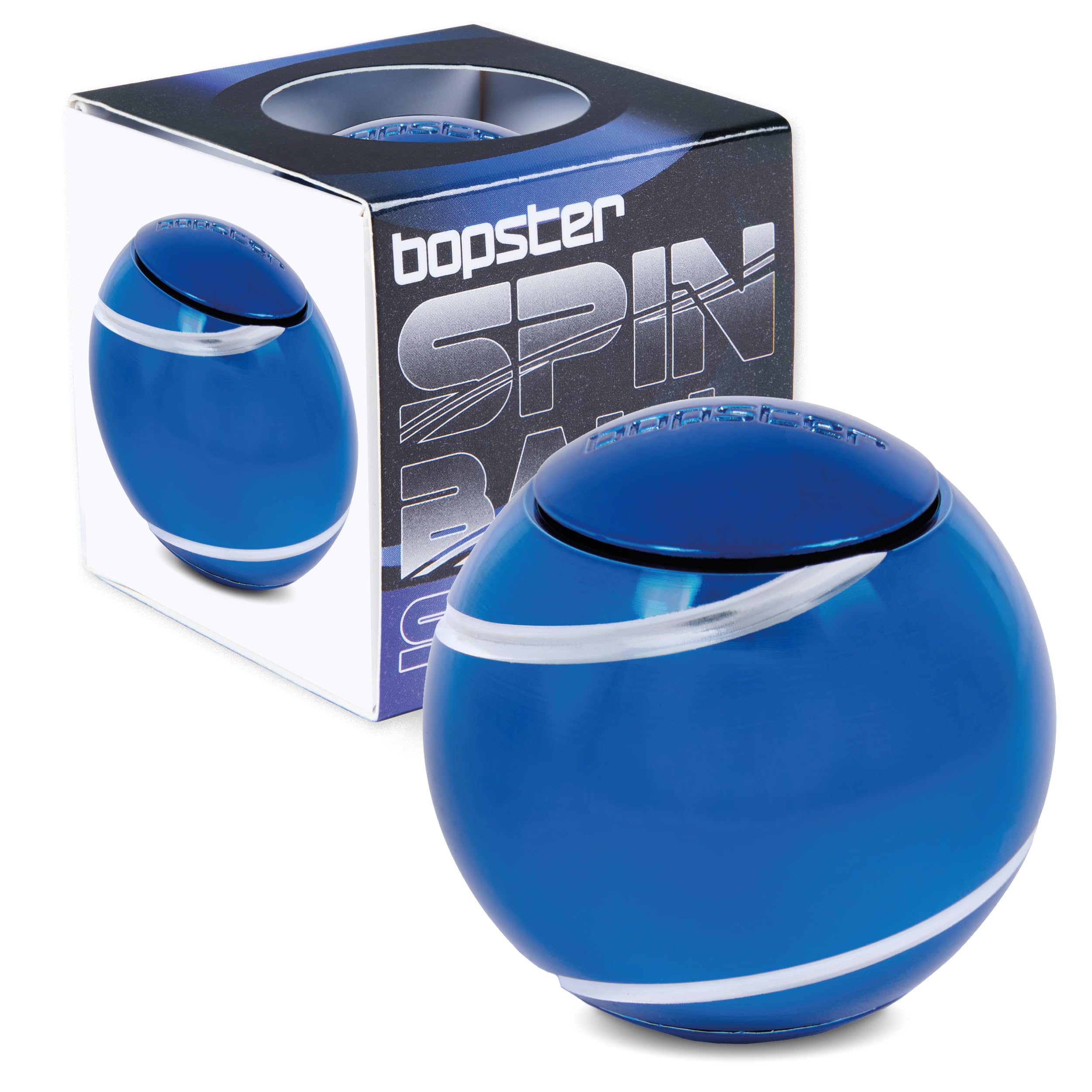 bopster Metal Spin Ball Fidget Hand Spinner | Premium Desk Toy for Kids, Teens & Adults | Stress & Anxiety Relief | Autism, ADHD, ADD | Ideal Christmas Stocking Filler | Blue