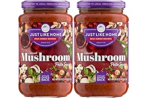 JUST LIKE HOME KITCHEN RECIPES Just Like Home Premium Pasta Sauce 25oz - Mushroom Cabernet - Versatile & Socially Responsible Pasta Sauce - Homemade Taste - Non GMO Ingredients - All-Natural - Preservative & Gluten-Free - Pack of 2