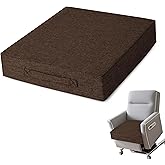 AddGrace Recliner Cushions for Elderly Thick Seat Cushion 20"x20"x4" Chair Pads with Non Slip Backing and Washable Cover for Couch Armchair Chairs Coffee