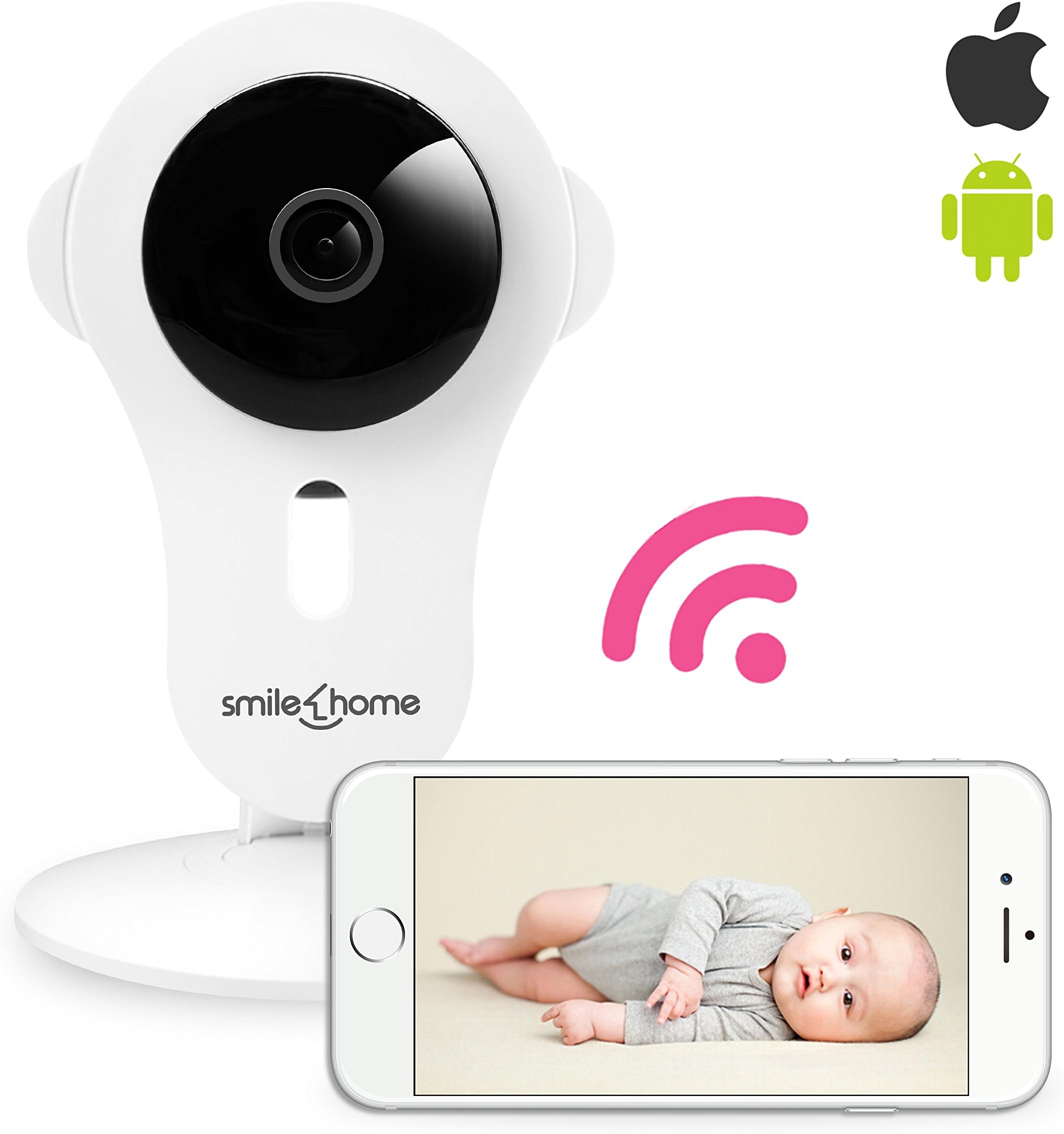 Best Video Baby Monitor, Smilehome IP Security Camera, 720P HD Wi-Fi Digital Wireless / Wired Pan / Tilt Pet Cam w/ Remote Control Two-Way Audio Sound & Motion Detection and Day / Night Vision for iOS / Android Device