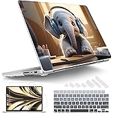 Tuiklol for MacBook Pro 14 Inch Case 2025-2021 Release M5 A3434 /M4 A3112 A3401 A3185/M3 A2918 A2992/M2 A2779/M1 A2442 Pro/Max,Hard Shell Case with Screen Protector for Touch ID,Elephant