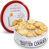Gluten Free Sugar Free Butter Cookies 36 Count Traditional Danish Cookies, Premium Assorted Shortbread cookies for Diabetics (1 Pk, 11 Ounce)