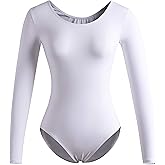 DANSHOW Women Long Sleeve Dance leotards for Ballet Adult lady Train top
