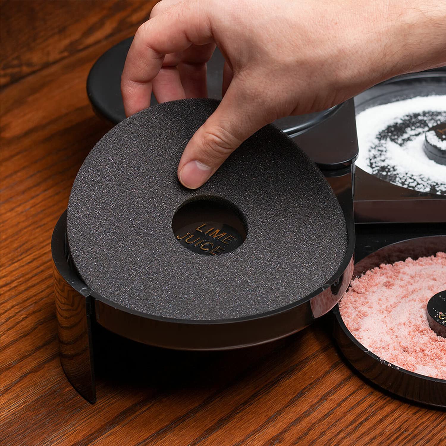 TonJin 2Pcs Bar Salt Rimmer Sponges Black Replacement Sponge for Glass Rimmer, Margarita Salter, Lime Juice