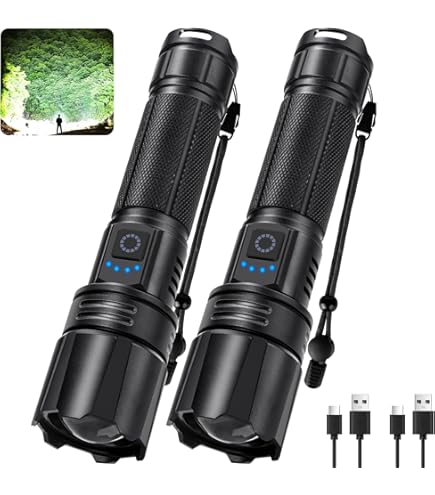 3 Pack Rechargeable LED Flashlights: 990,00 Lumens Super Bright Flashlight with 5 Modes