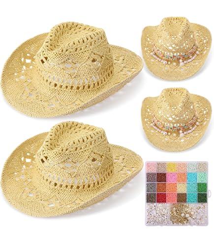 Amazon.com: Hercicy 6 Set Coastal Cowgirl Hat Craft DIY with  display picture 2