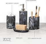 ZCCZ Marble Pattern Bathroom Accessories Set 4 Piece Black Resin view 5