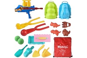 DRYVOVOL KoKoVac Snowball Maker Tool for Kids Snow Toys Kit with Snow Ball Make Mold, Snowman, Duck Snow Mold Set for Toddlers Ages 3-12 Kids Winter Gift Toys for Outdoor Fight(15 PCS)