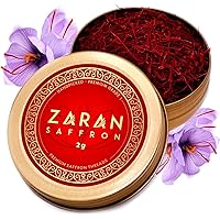 Zaran Saffron, Superior Saffron Threads (Super Negin) Premium grade Saffron Spice for Paella, Risotto, Tea's, and all Culinar
