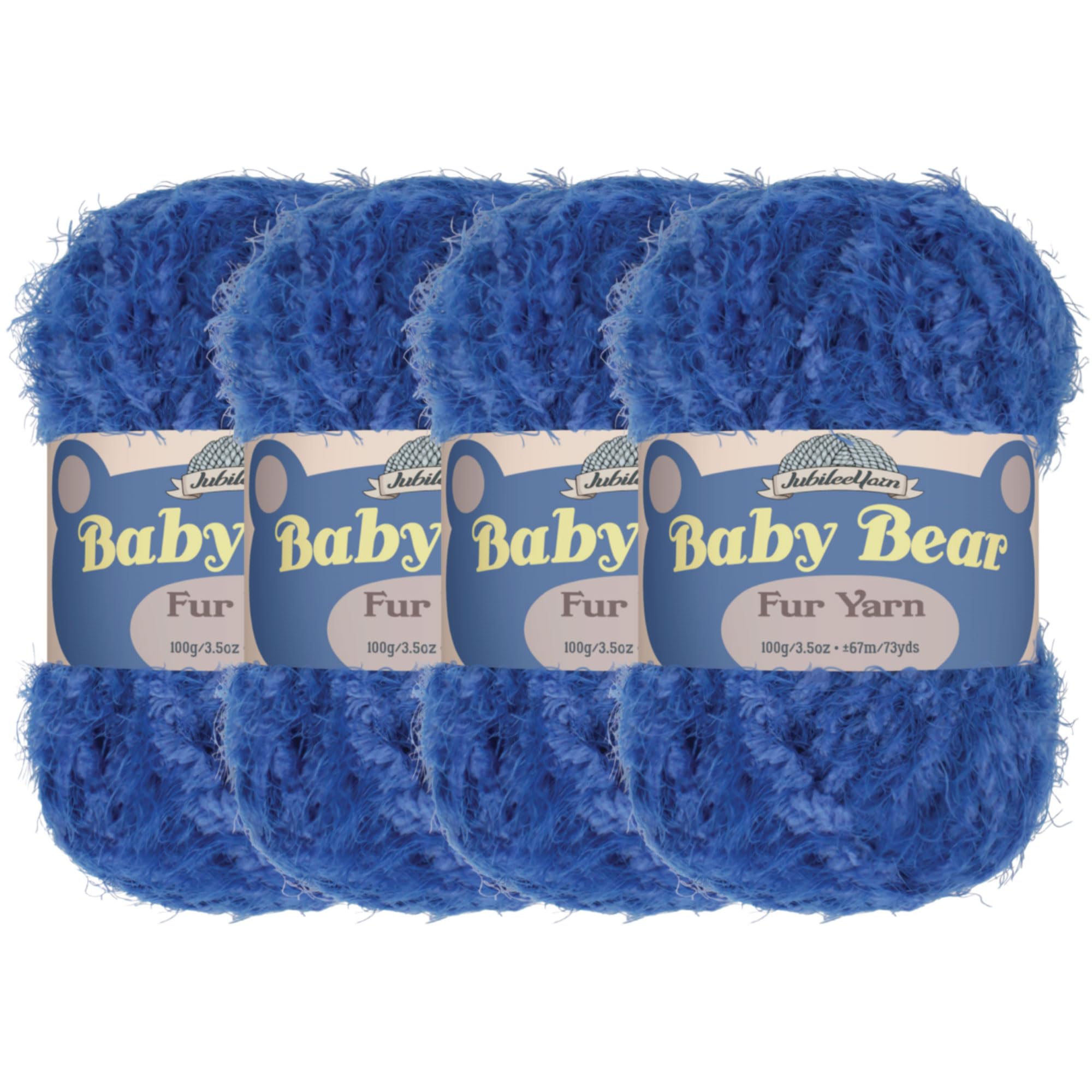 JubileeYarn Baby Bear Yarn - Chunky Weight Polyester Fur - 100g/Skein - Turksish Sea - 4 Skeins