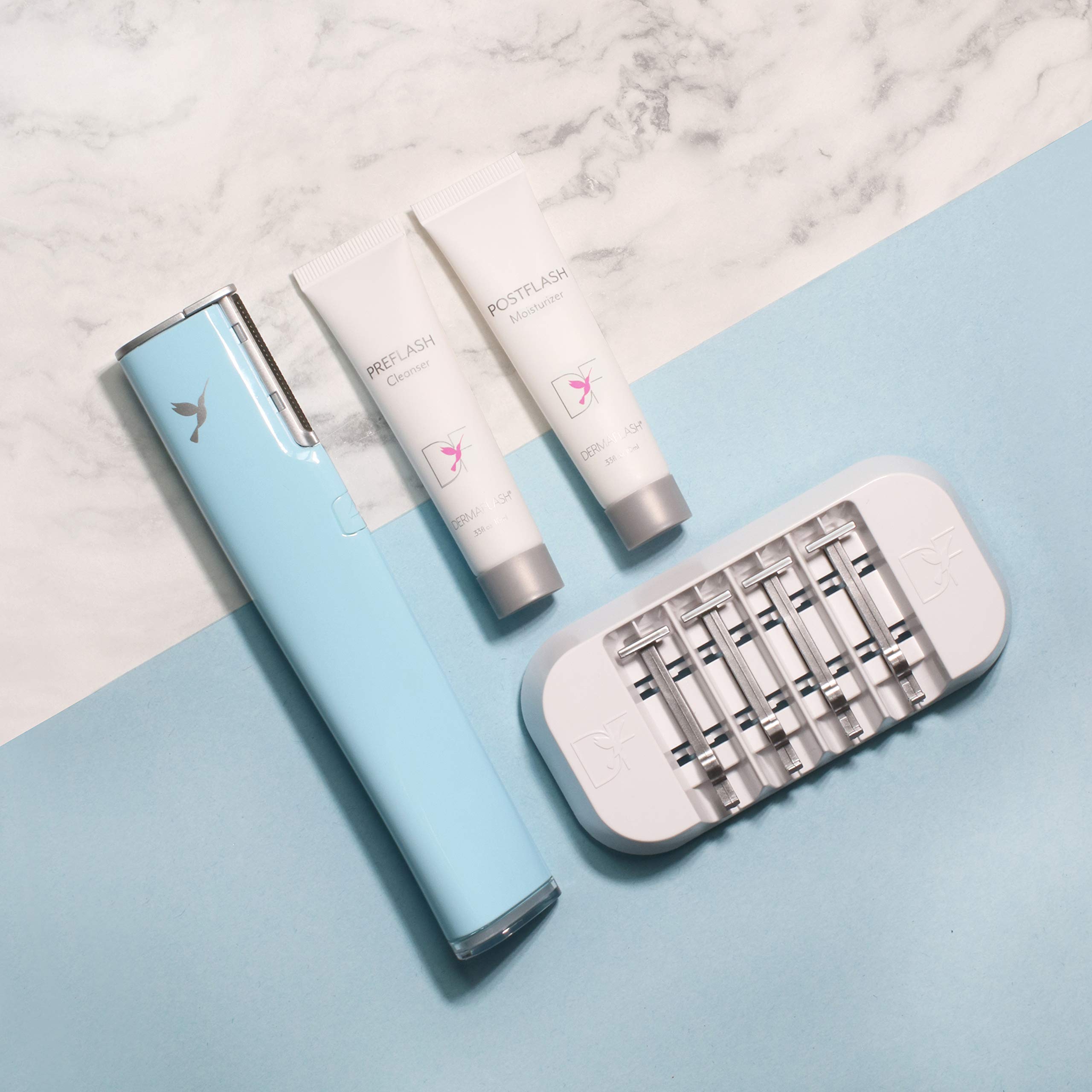 DERMAFLASH ONE Device, Exfoliating and Peach Fuzz Hair Removal, Sonic Dermaplaning Tool