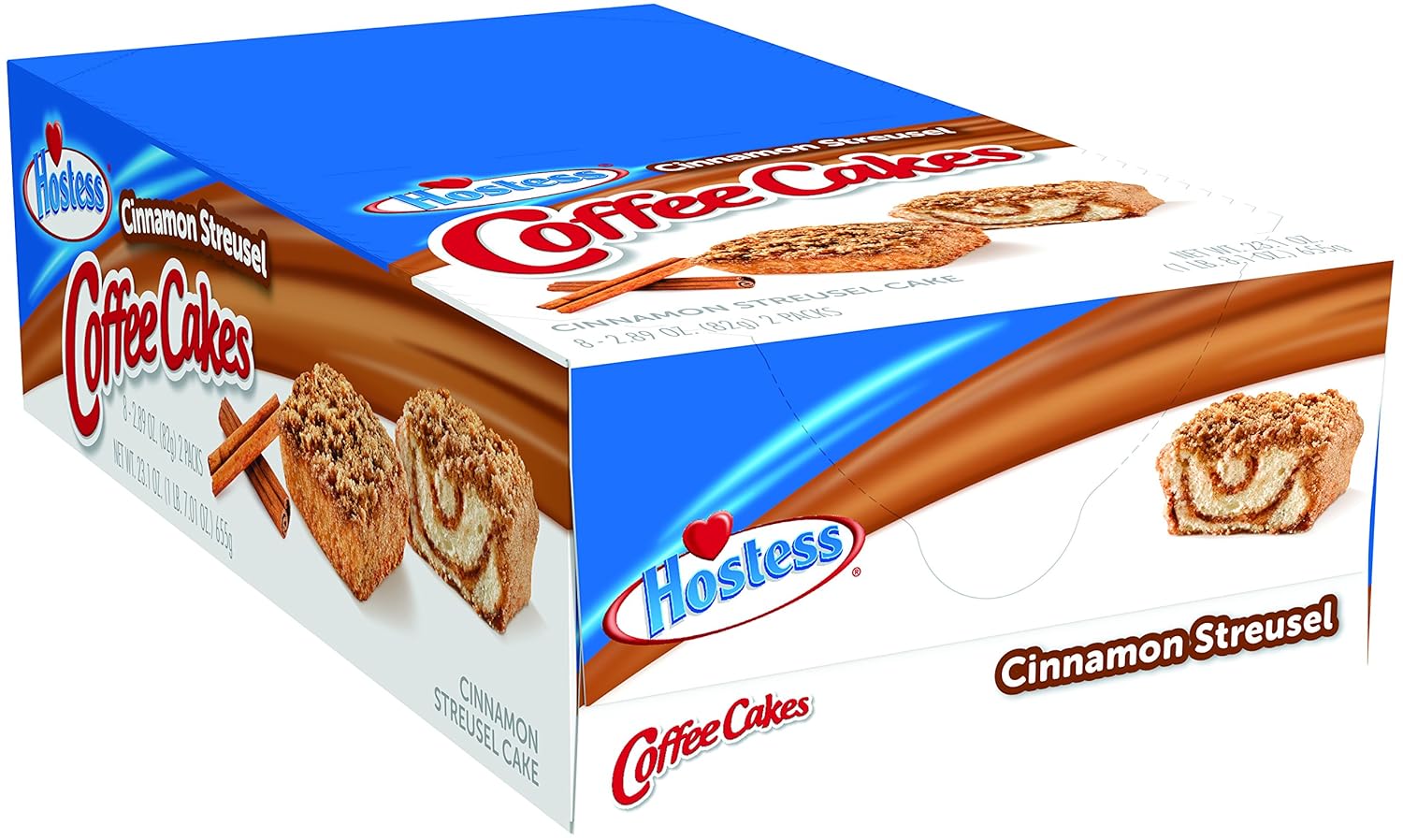 Hostess Coffee Cakes, Cinnamon Streusel, 2.89 Ounce, 8 Count (Pack of 6)