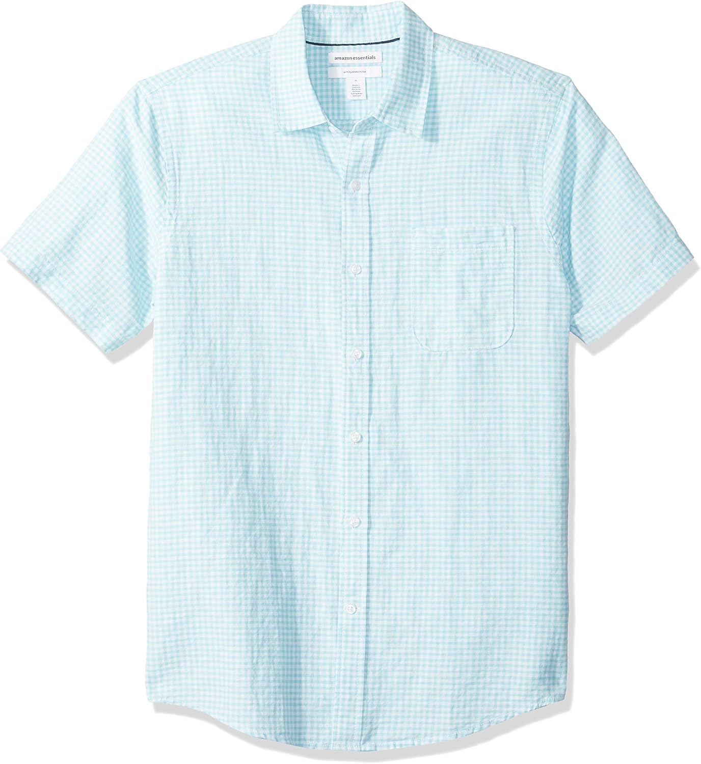 Amazon Essentials Men's Slim-Fit Short-Sleeve Linen Cotton Shirt