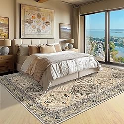 CAPALOCA 4x6 Area Rug Bohemian Rugs with Print