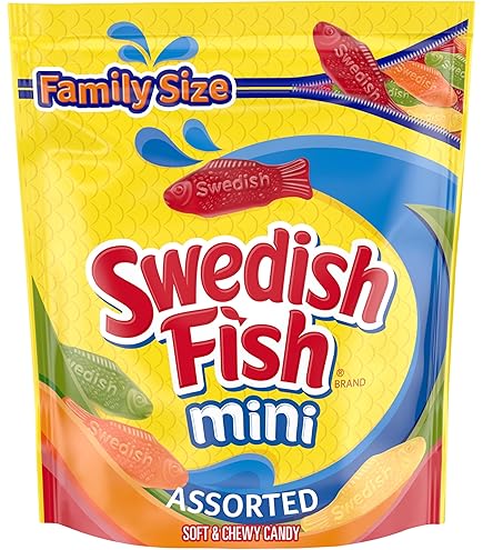 SWEDISH FISH Mini Soft Chewy Candy, Family Size, 1.8 lb Bag : Grocery & Gourmet Food