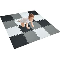 Tapis Puzzle Mousse Bébé 20 Pièces – 30x30x1 Cm – Antidérapant, Doux, Emboîtable – Couleur Gris Et Blanc – Aire De Jeu Éducative