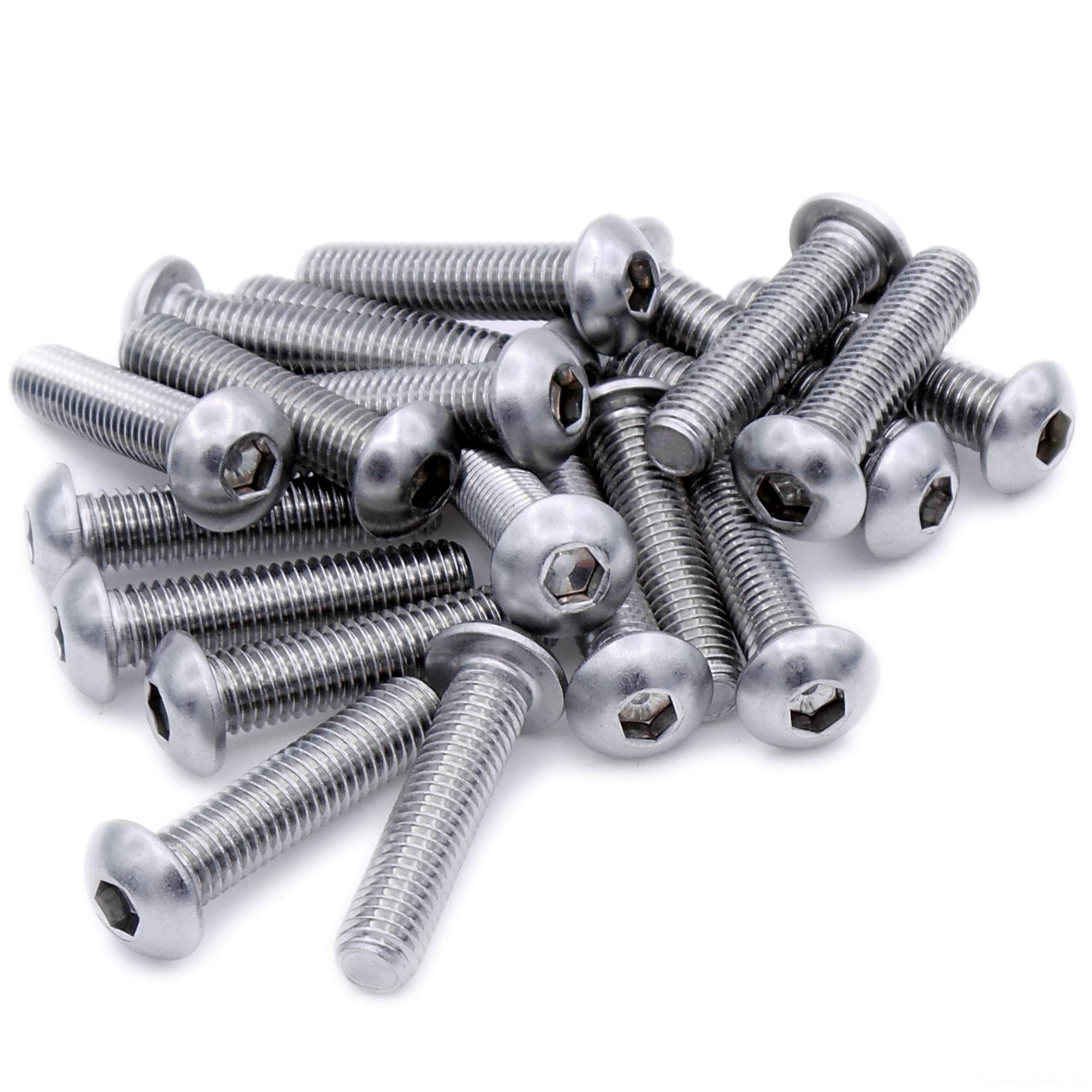 M3 (3mm x 4mm) Hex Socket Button Machine Screw (Bolt) - Stainless Steel (A2) (Pack of 20)