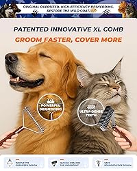Extra Large 2-Sided Undercoat Rake for Dogs