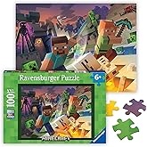 Ravensburger - Monster Minecraft - 100 Piece Jigsaw Puzzle - XXL Pieces for Easy Assembly - Exciting, Minecraft Villain Imagery - Premium Quality - Ideal Gift - Screen-Free Fun - Children Age 6+