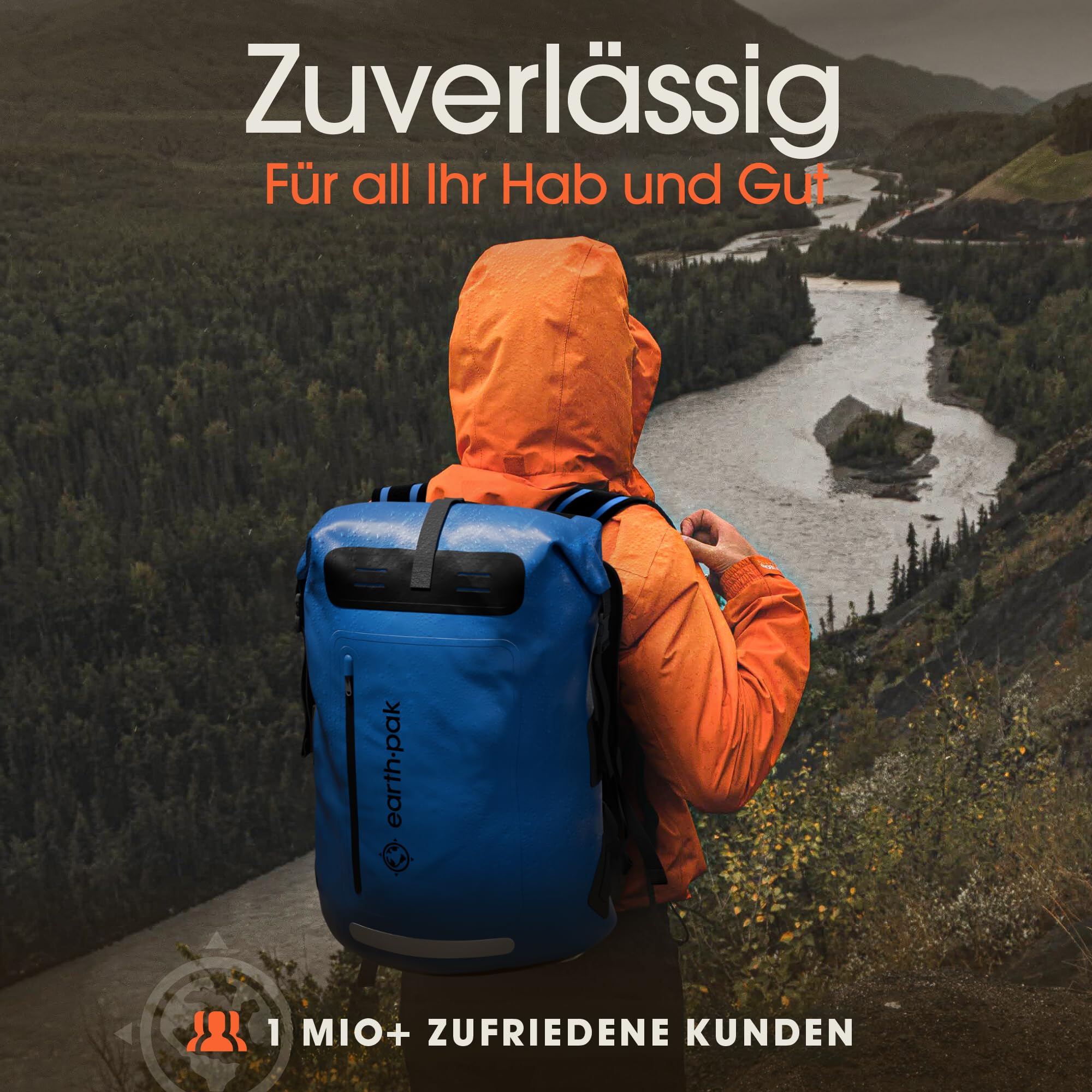 Wasserdichter Rucksack 55L - Rolltop Dry Bag - Kajak Angeln - Damen Herren 6