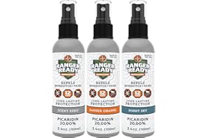 RANGER READY REPELLENTS Ranger Ready Tick Spray and Insect Repellent, Picaridin 20% Bug Spray, Travel Size, Assorted Scents, 3.4 Oz (Pack of 3)
