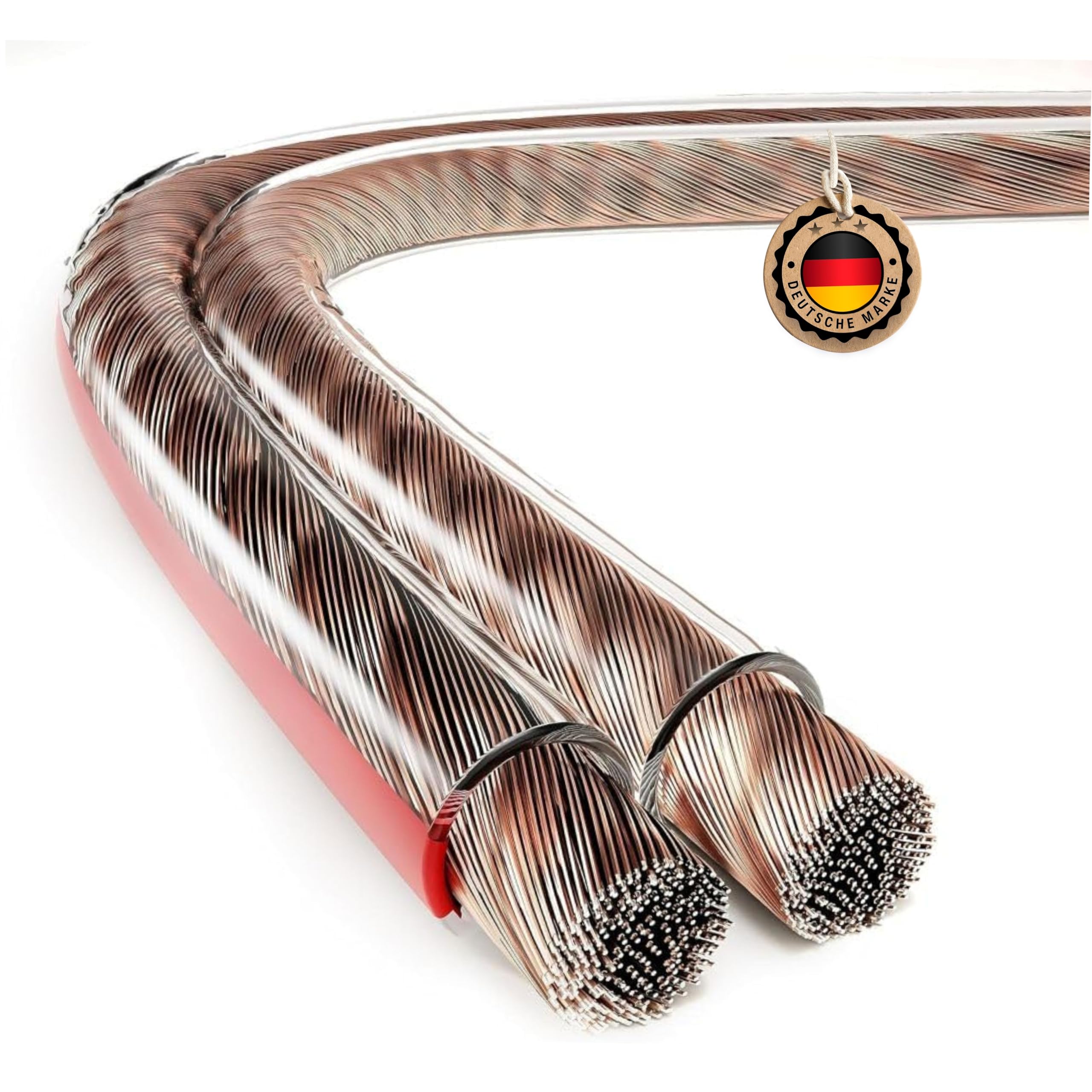 ETEC, speaker cable 50 m, speaker cable CCA, cable section 2x2.50mm², transparent