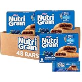Nutri-Grain Breakfast Bars, Made with 10g Whole Grains, Kids Snacks, Blueberry (6 Boxes, 48 Bars)