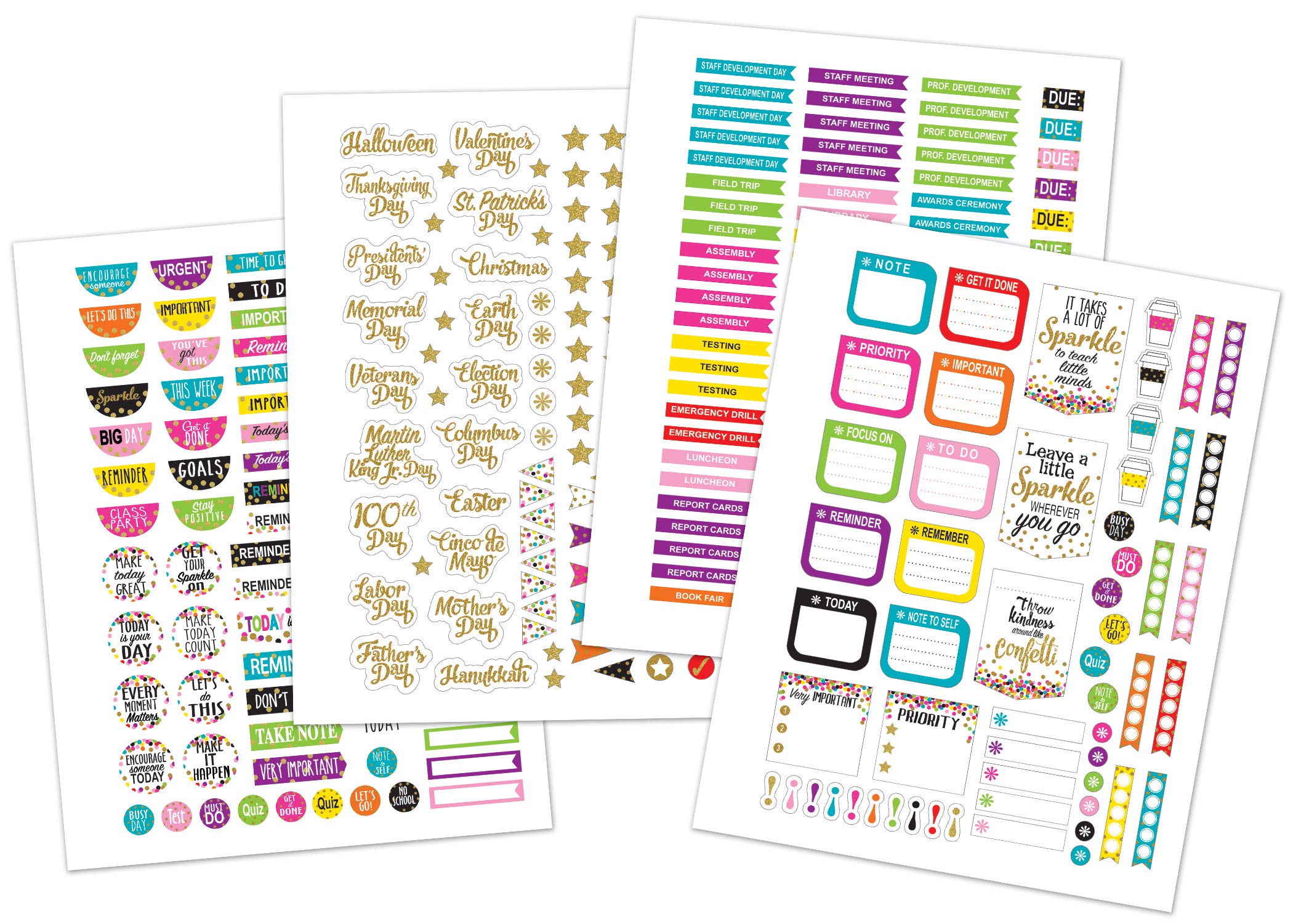 Teacher Created Resources 2152 Lesson Planner w/Stickers, Confetti, 8-1/2-Inch x11-Inch, Multi