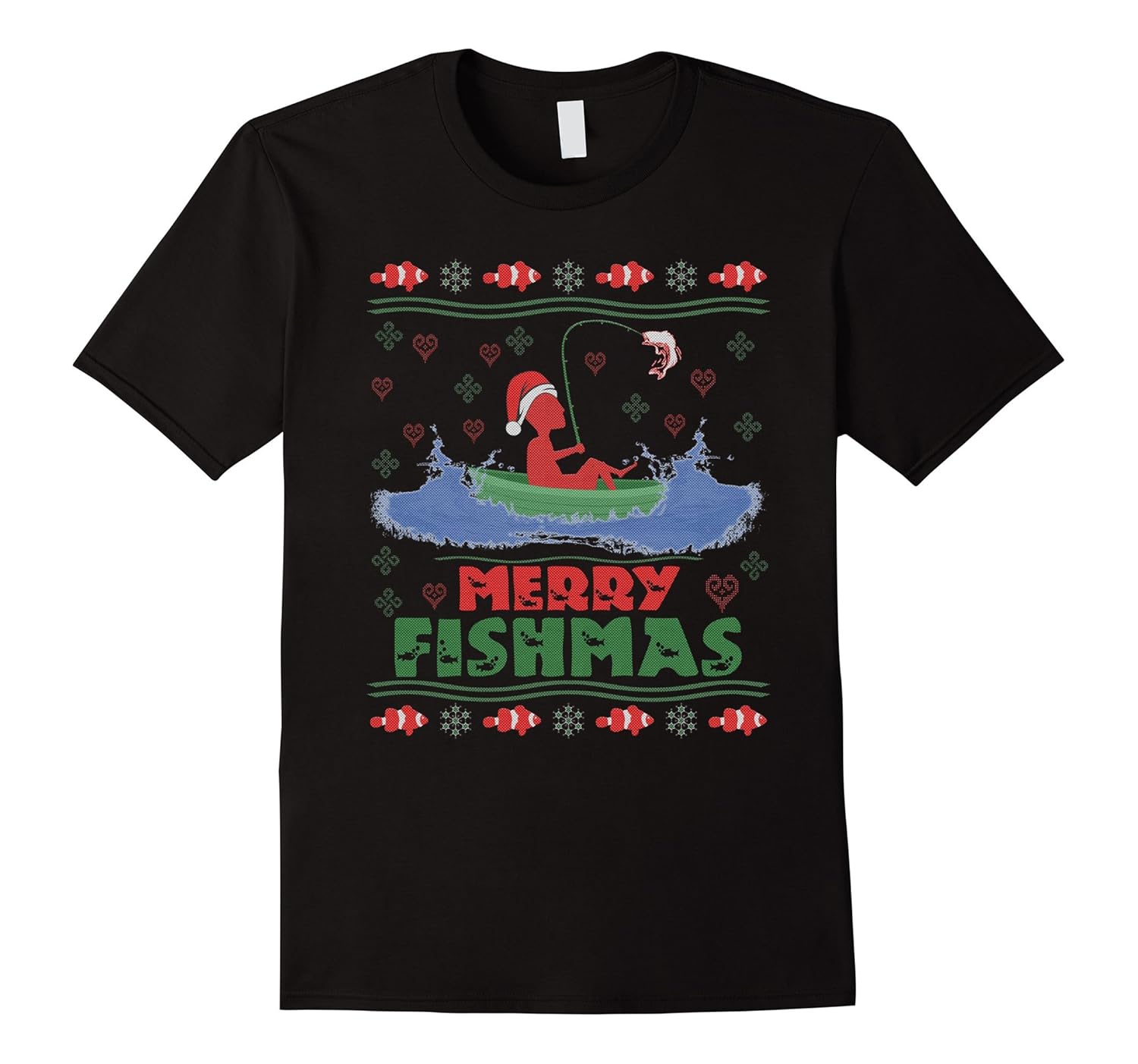 Merry Fishmas Christmas Shirt Ugly Sweater Fishing TShirt.Art