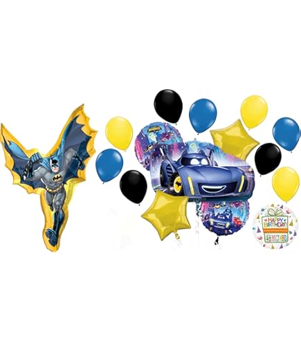 Batwheels Birthday Balloon Bouquet - 15-Piece Party Decorations Set