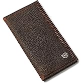 ARIAT Men’s Performance Work Pebbled Oil-Tan Leather Rodeo Wallet with Shield Concho