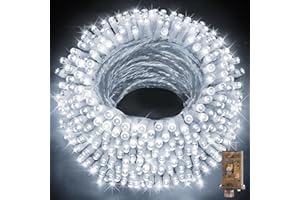 KNONEW 403ft 1000 LED String Lights Outdoor Christmas Lights 8 Modes & Timer Fairy Light Plug in Waterproof LED String Lights for Xmas Yard Tree Wedding Party Holiday Decorations (Cool White)