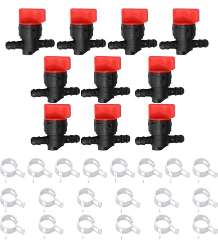 1/4 Inch In Line Fuel Valve 20x 90° Fuel Cut Shutoff Valve For Briggs & Stratton Small Engine Repair Part
