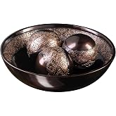 Creative Scents Dublin Brown Decorative Bowl with Orbs Set - Centerpiece Table Decorations - Coffee Table Decor - Home Decorations for Living Room Decor, Table Centerpieces for Dining Room Table