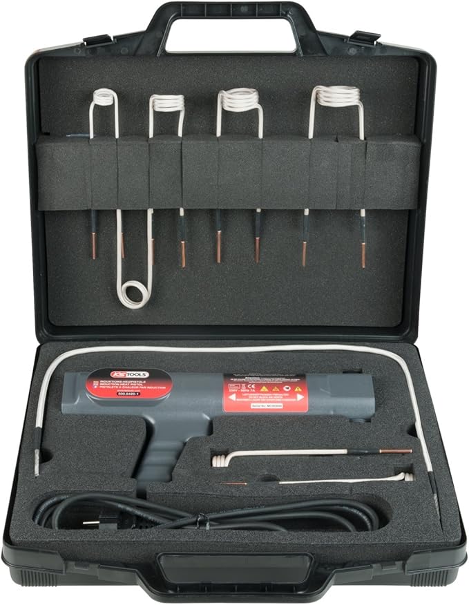 KS Tools 500.8430 Induction Heating Gun Set 9 Pieces, Colour, Size