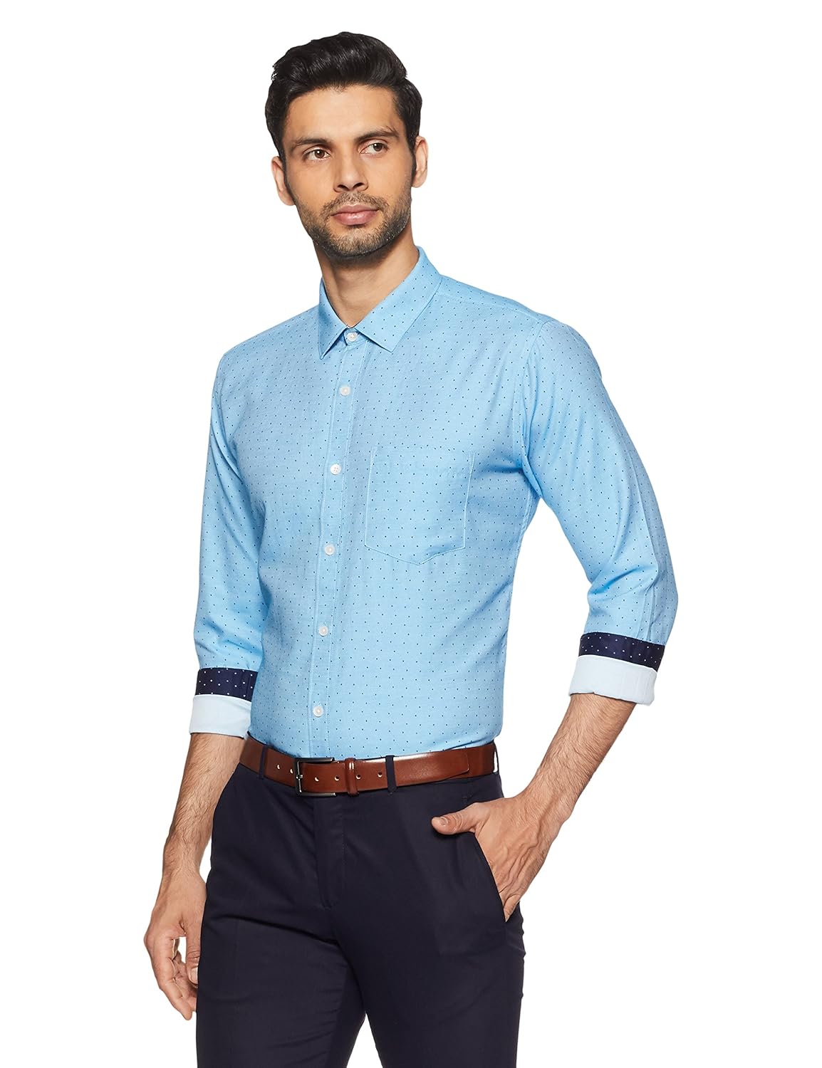 symbol amazon brand men's slim fit formal shirt