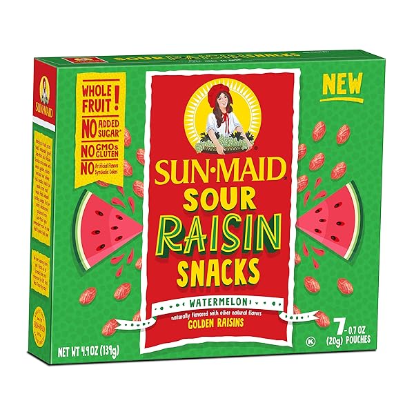 SUN-MAID WATERMELON SOUR RAISINS, 8 COUNT