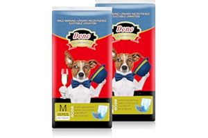 Dono Disposable Dog Diapers Male-Dogs Jeans Super Absorbent Soft Pet Diapers Doggie Wraps for Male Puppy Dogs, Leak Protectio