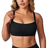 UNISSU Hugcurve Adjustable Sports Bra Square Neck Wireless Padded Yoga Workout Tops
