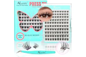 No Glue Needed Lashes, Self Adhesive Eyelashes, DIY Lash Eyelash Extensions Kit 10‑18mm,100pcs Fluffy D Curl Soft Natural Las