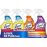 Lysol All Purpose Cleaner Spray, Lemon, Mango &amp; Lavender, 32oz, 4 Pack | Multipurpose Cleaner, Sanitizer &amp; Disinfectant Spray, Degreaser, Multi-Surface Kitchen &amp; Bathroom Cleaner, Cleaning Supplies