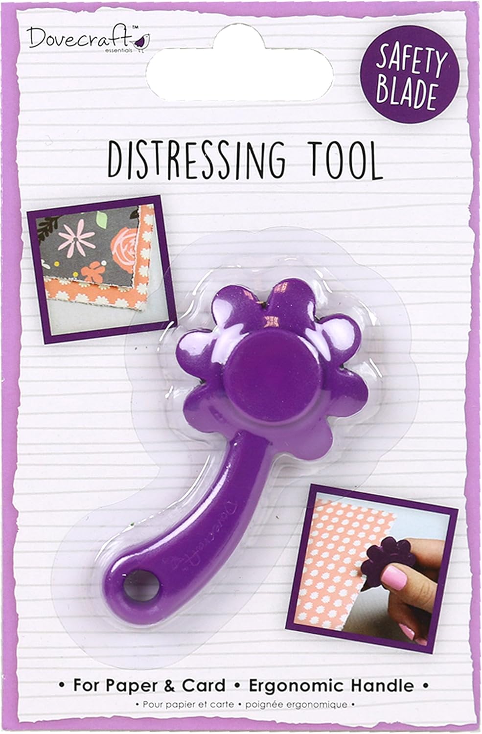 Dovecraft Essentials-Crafting Distressing Tool, 7.5 x 4 x 1 cm, Purple
