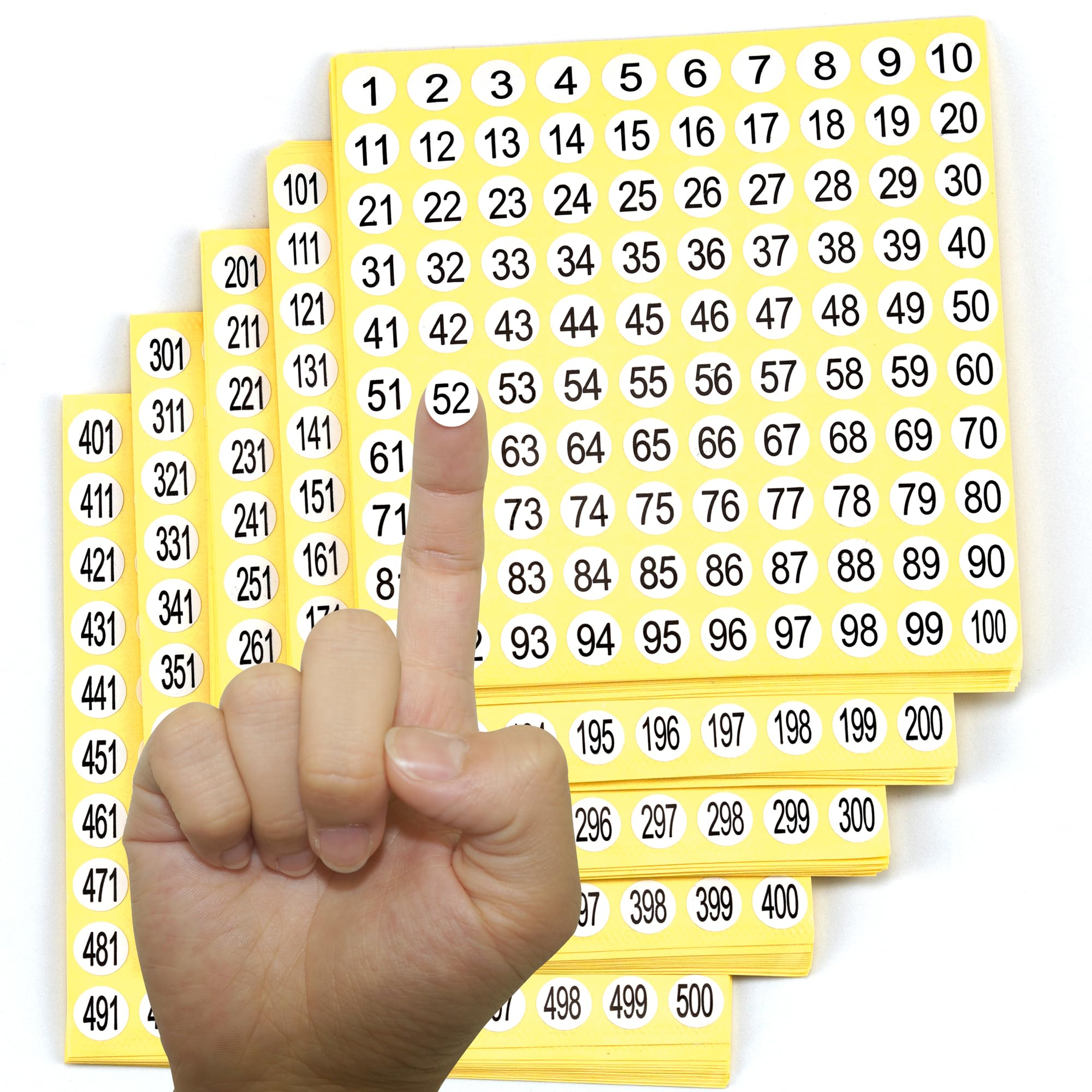 Photo 1 of 1-500 Round Number Stickers Labels 15 Sets 7500 Self Adhesive Labels Small Consecutive Number Decals Number Signs Inventory Stickers for Organizing and Storage Classification