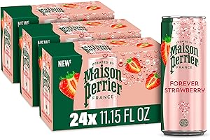 Maison Perrier Strawberry Flavored Sparkling Water, 11.15 FL OZ Can (24 count)
