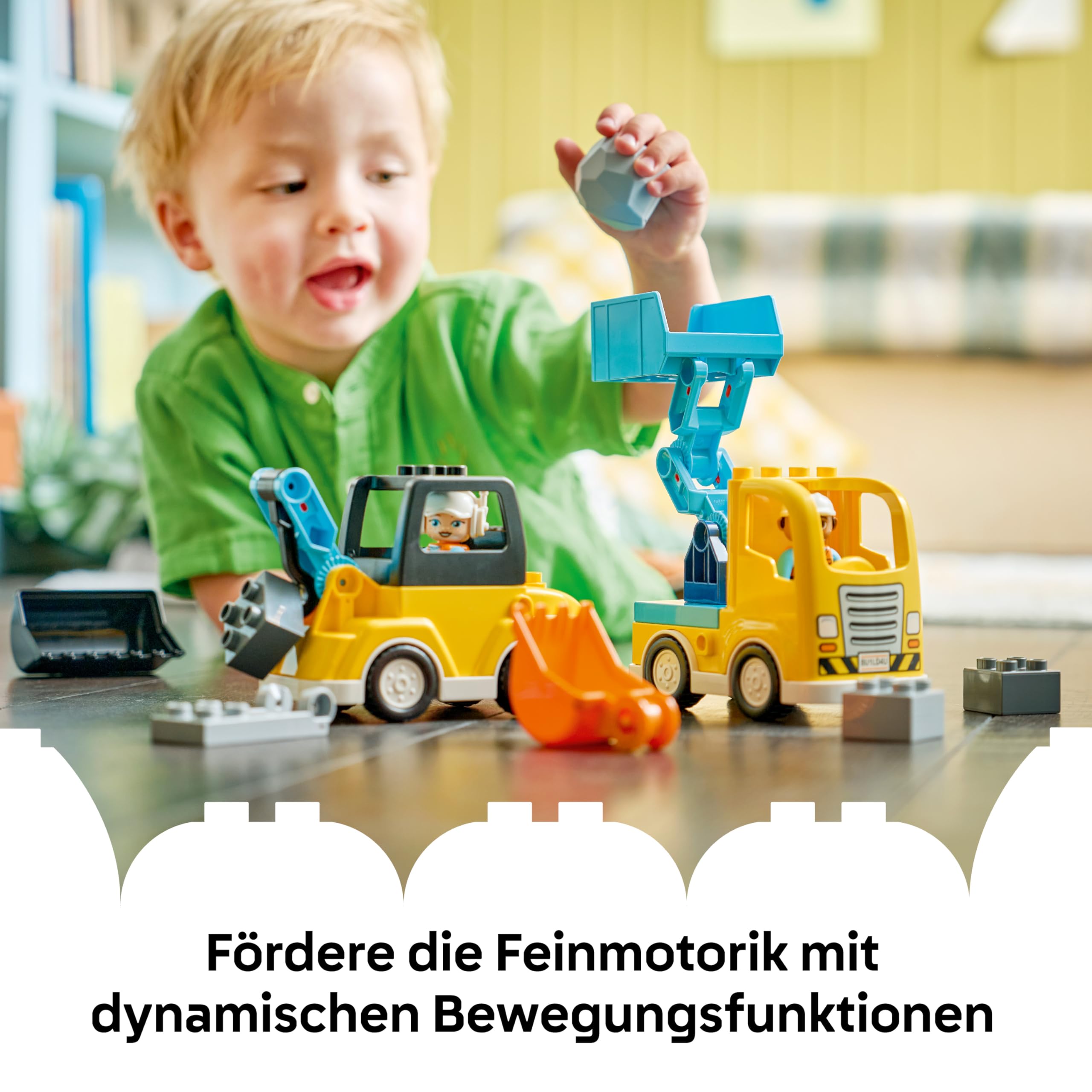 LEGO DUPLO 3-in-1 Baufahrzeuge - Pädagogisches Montessori Spielzeug für Kleinkinder mit Lastwagen, Bagger und Radlader - Geburtstagsgeschenk für Jungen und Mädchen ab 2 Jahren - 10475 6