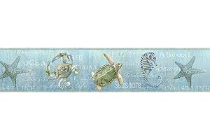 Chesapeake DLR53532B Coastal Aqua Newport Lagoon Wallpaper Border