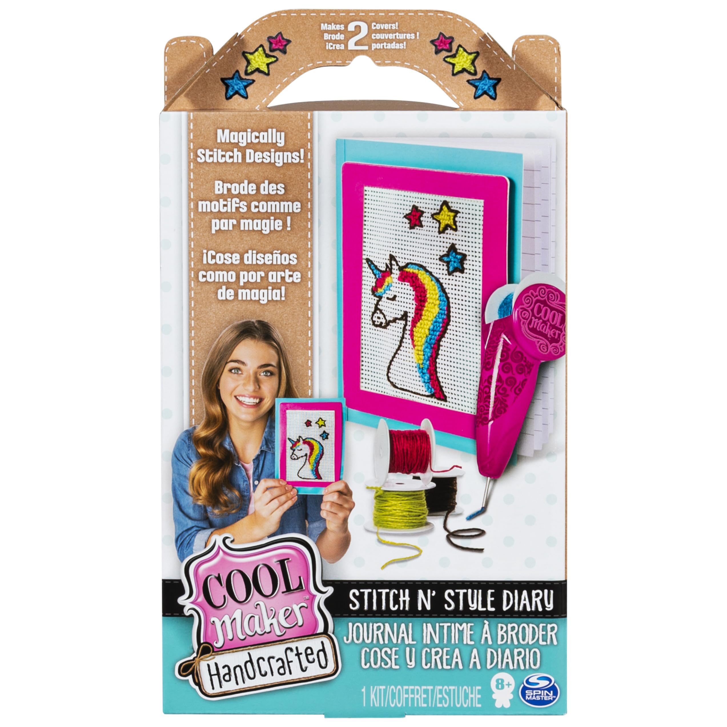 Cool MAKER Handcrafted Stitch N’ Style Diary Activity Kit, Makes 2 Covers, for Ages 8 and Up