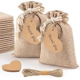 Naler 24-Pack Burlap Drawstring Bags - 4x6 Inch Linen Goodie Bags For Party Favors & Crafts